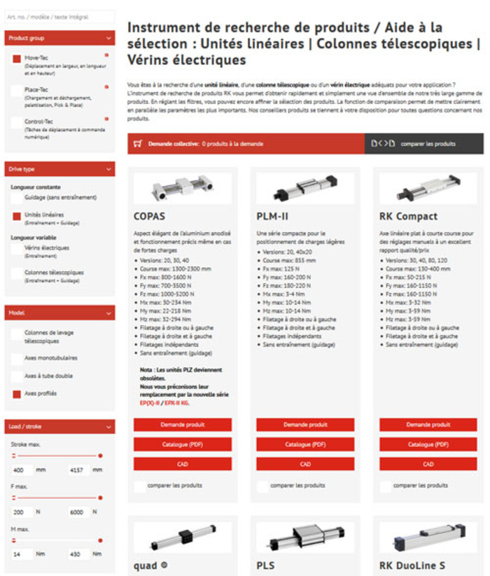 Trouver rapidement et simplement le produit adéquat